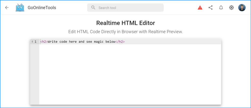 realtime html editor